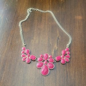 |H&M Jewelry | Chunky Flower Hot Pink Necklace|